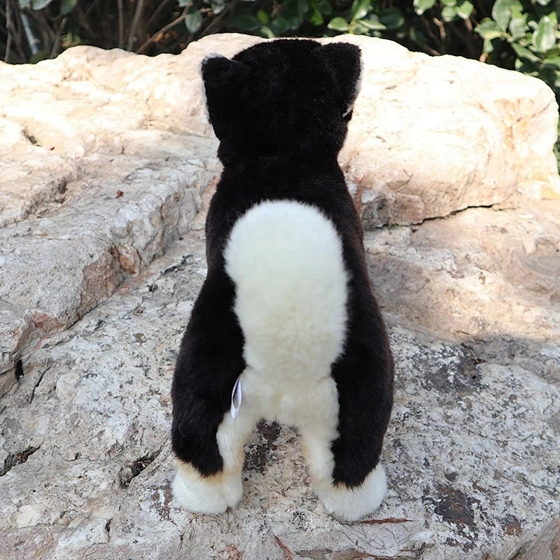 Cute Standing Black Shiba Inu Plush Toy Soft Japanese Dogs Stuffed Animal Kids Toys Birthday Christmas Valentines Gifts