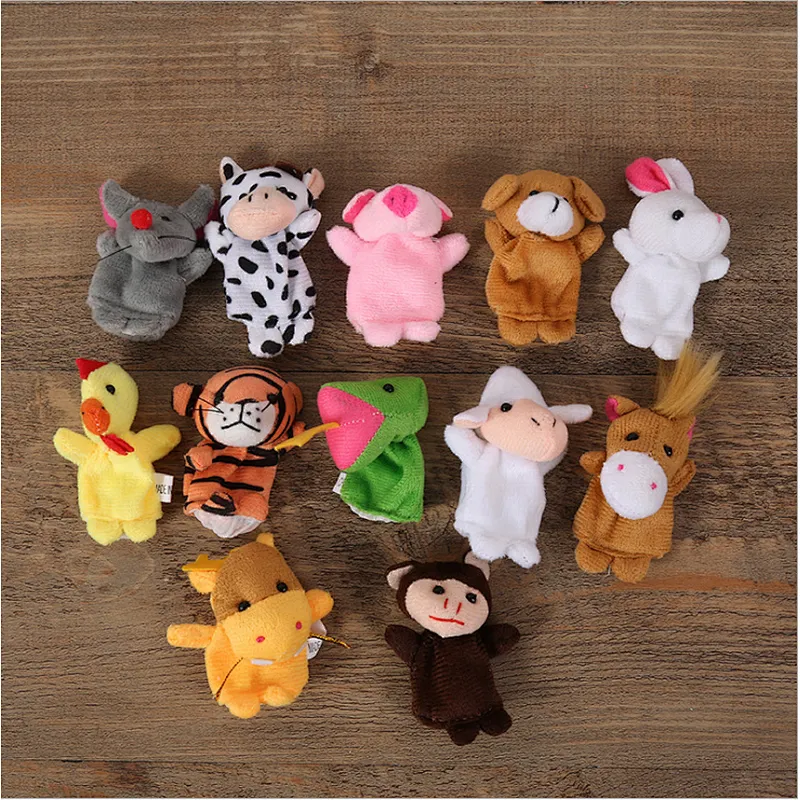 Cartoon hand puppet finger puppet baby children's story telling early education soothing dolls plush toys