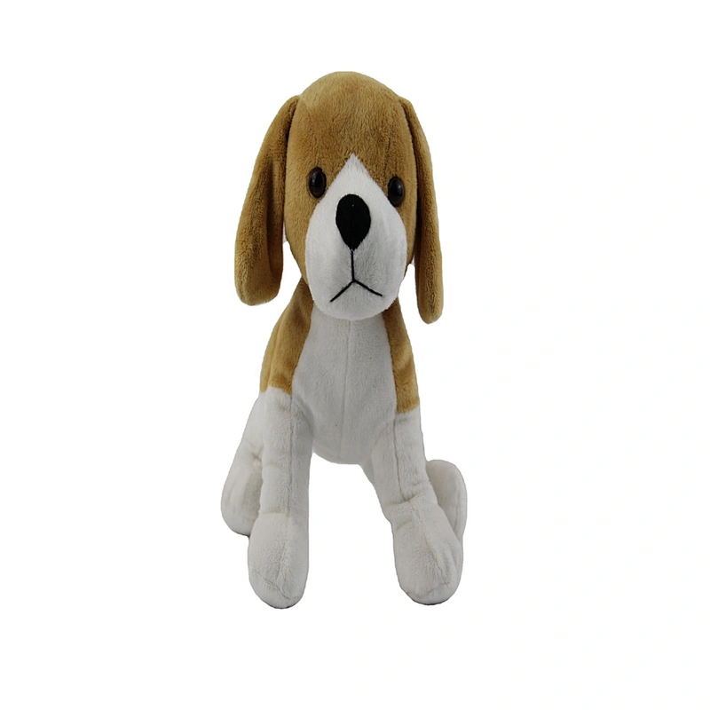 Standing white&brown stuffed animals plush toy dog for gifts