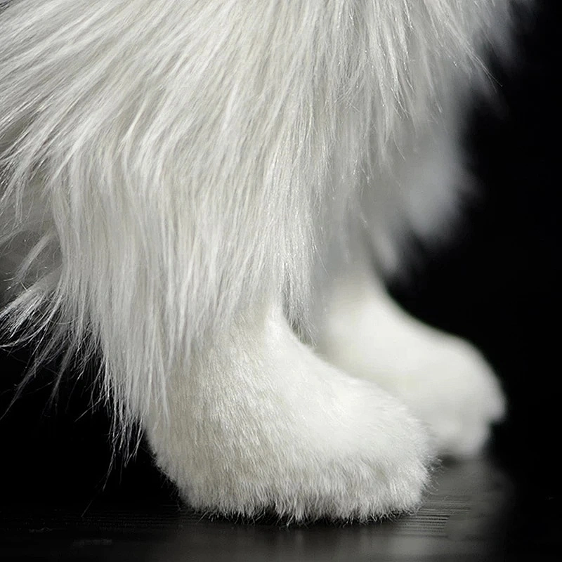 Factory Wholesale Real Life Border Collie Dog Soft Toy Realistic Long Haired Black Dog Plush Puppy Toys