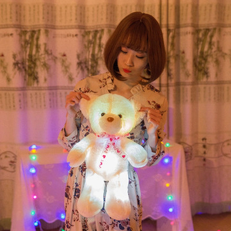 Factory Direct plush stuff toys kids light up led glowing teddy bear for sale