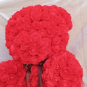 Wholesale cute Valentine Gift Custom Stuffed rose flower teddy bear Plush Toy