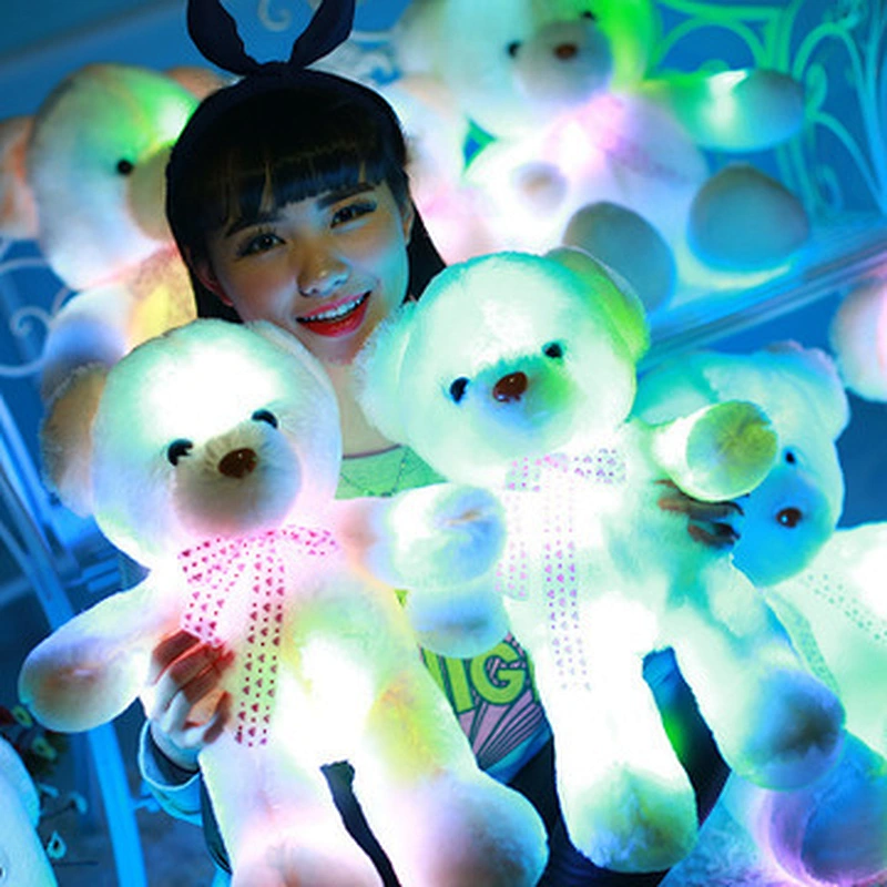 Factory Direct plush stuff toys kids light up led glowing teddy bear for sale