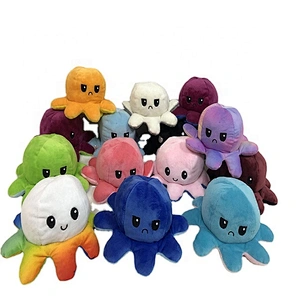 Hot selling 20 cm stuffed reversible octopus plush toys in stock