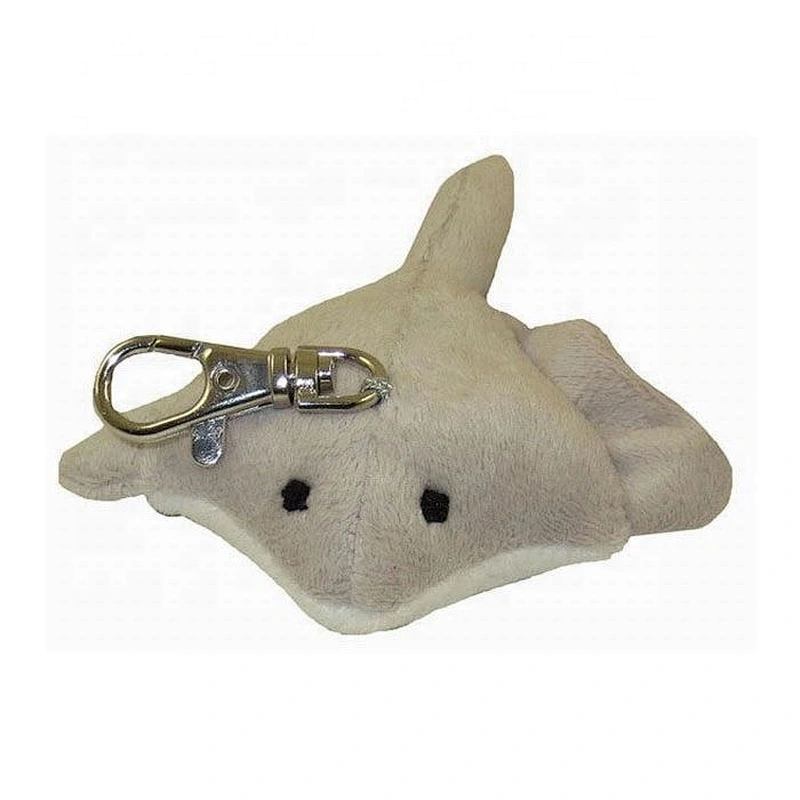 New Design Sea Animal and Fishes Keychain Plush Mini Toys Devil Ray with Carabiner Buckle