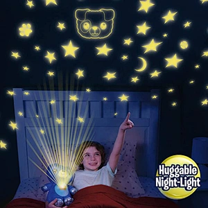 stuffed animal dog puppy plush toys belly button star dream projector night light for christmas
