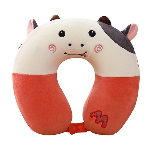2021 Creative cuddly wholesale stuffed Cow U shaped plush pillow cushion