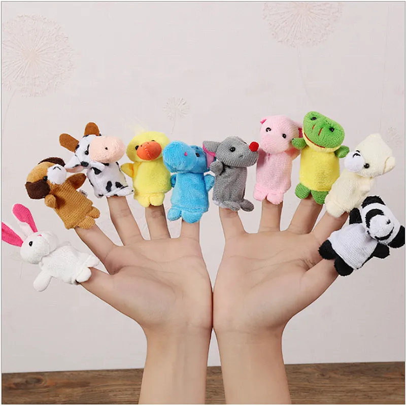 Cartoon hand puppet finger puppet baby children's story telling early education soothing dolls plush toys