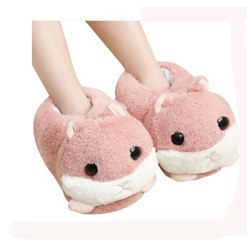 Home Indoor Customized Winter warm kids hamster plush slipper shoes
