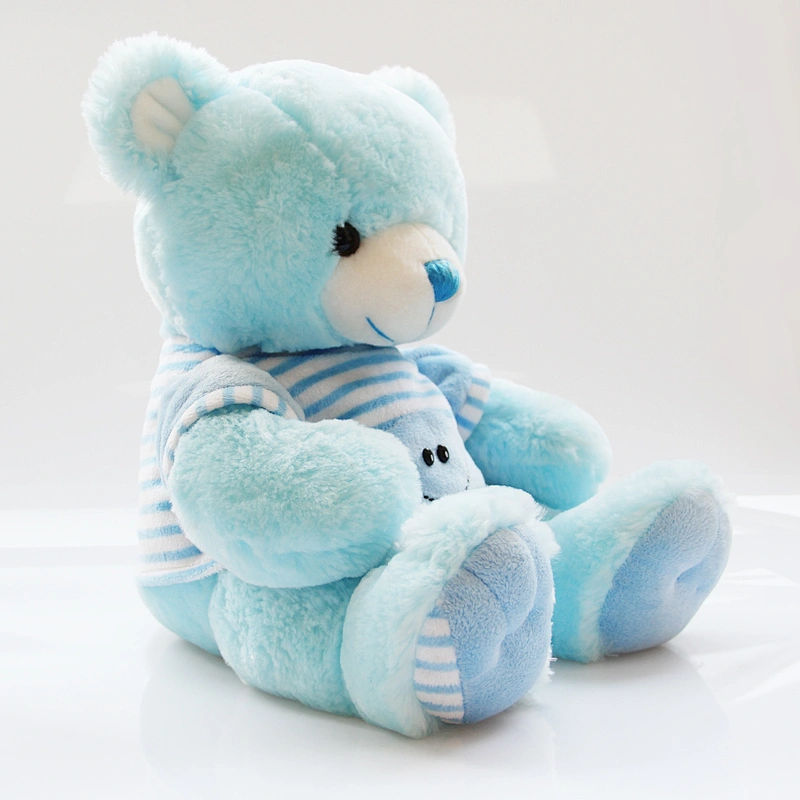 Factory direct custom logo blue stuffed peluches teddy bear