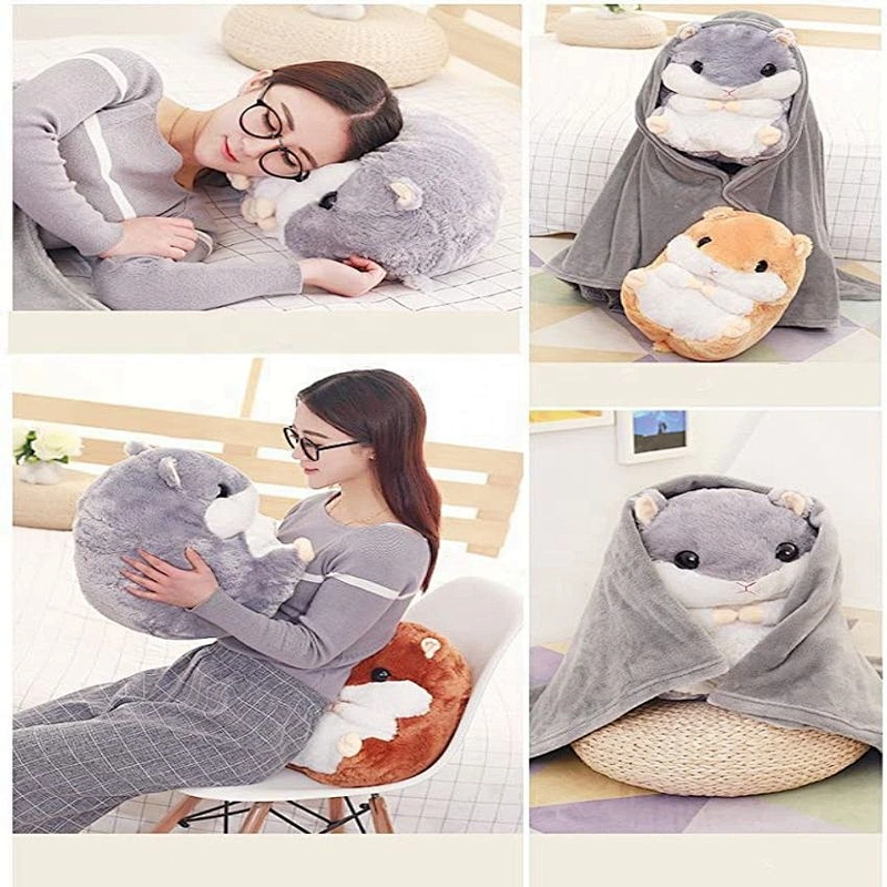 cute hamster stuffed animal pillow	toy with blanket