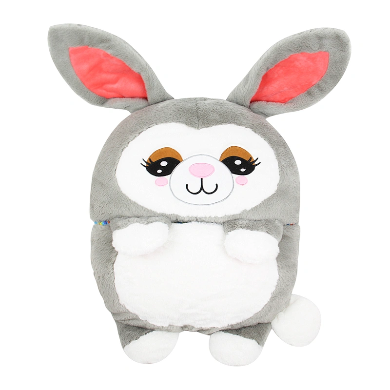 140*45cm soft stuffed customized design plush happy nappers rabbit sleeping bag for 5-6 years old baby