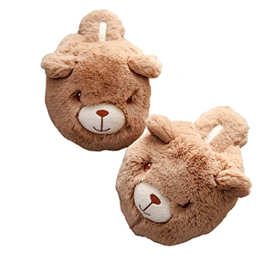 Customized Winter warm kids stuffed animal design penguin bear soft plush slippers