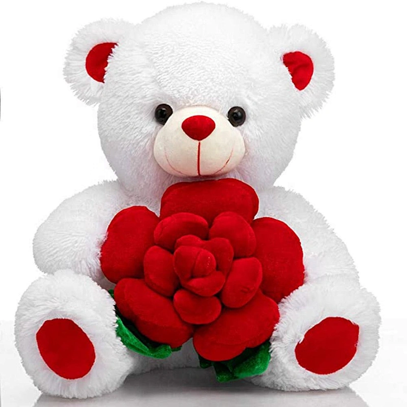 soft toy flower rose heart peluche gift home decor valentines day bear with box