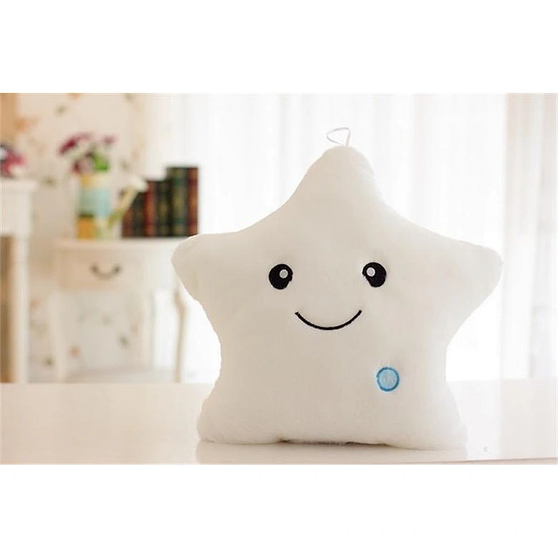 34CM Creative Toy Luminous Pillow Soft Stuffed Plush Glowing Colorful Stars Cushion