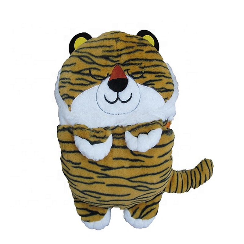 Hot selling custom OEM happy nappers sleeping Bag tiger plush cushion toys