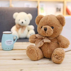 Low order Quantity brown and white kylin velvet teddy bear