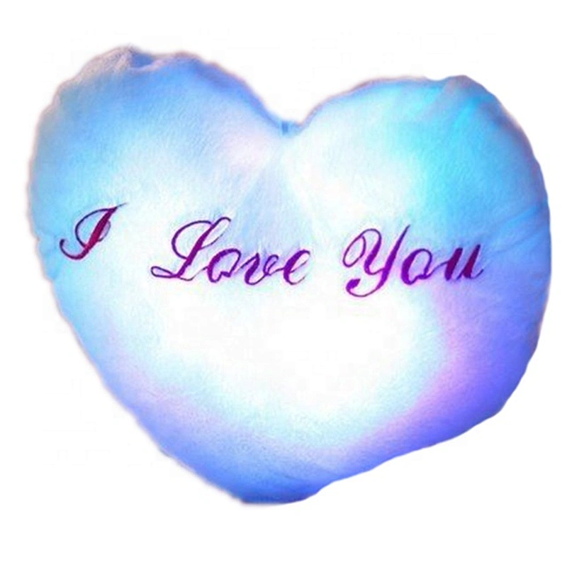 Birthday gift customized luminous stuffed heart  plush pillow cushion