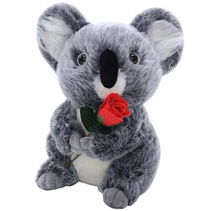 Lifelike custom cute Valentine's gift plush Koala toys  with red rose for Kids