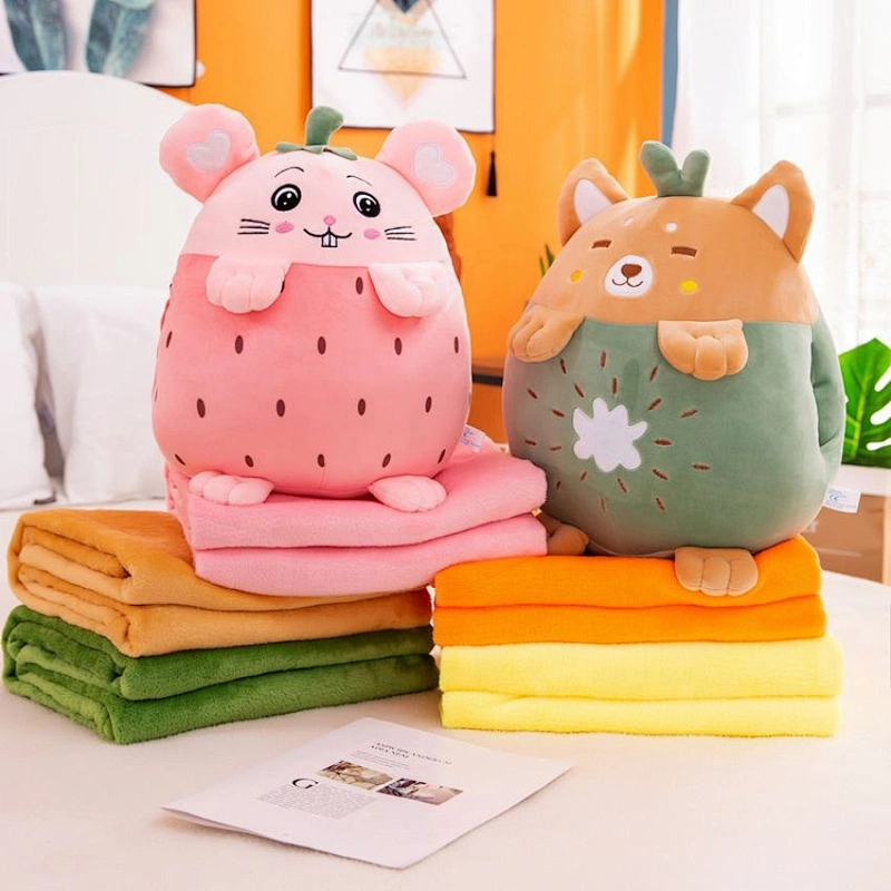 cheap wholesale stuffed toys beding set throw  blanket with pillow
