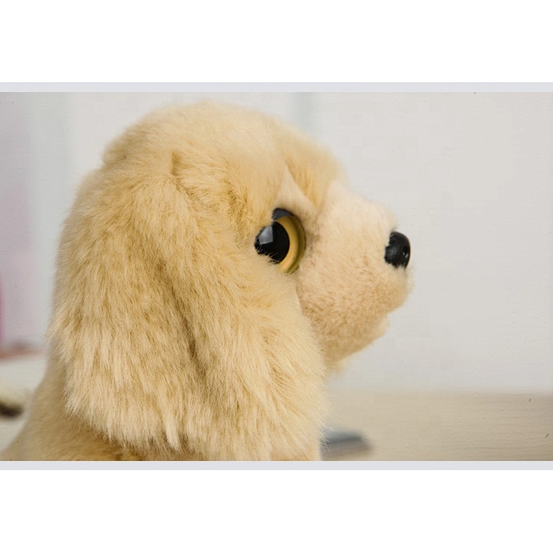 OEM Customized Lifelike Golden Retriever Plush Toys Cute Sitting Yellow Puppy Stuffed Animal Toy