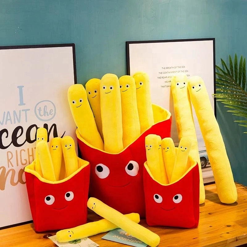 French Fries Pillow Pizza Plush Toys Kids Dolls Birthday Gift Present Children Toy Soft Cushion Pillow
