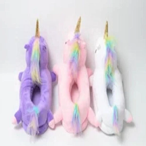 wholesale peluches soft toy plush slippers unicorn