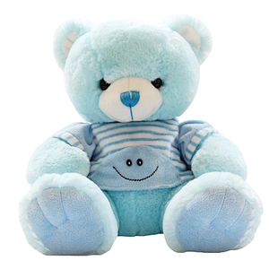Factory direct custom logo blue stuffed peluches teddy bear