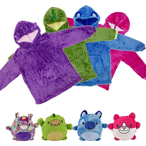 Animal Print Blanket Hoodies for Kids Huggle Pets
