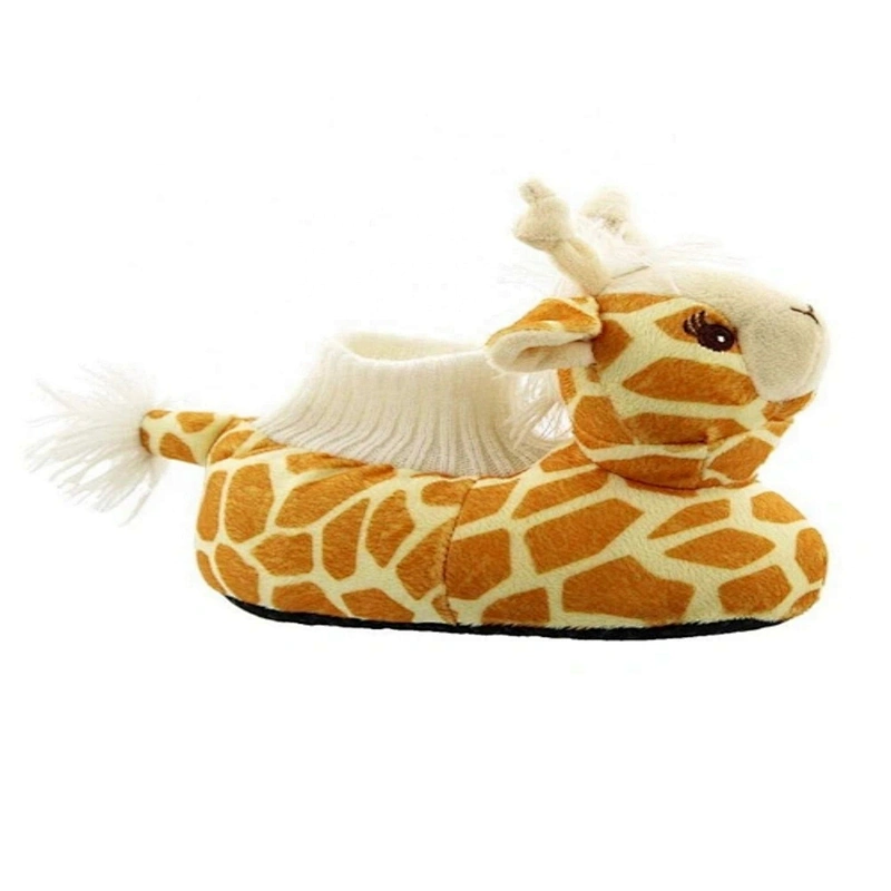 Different animals shaped custom toddlers plush slipper for baby kids