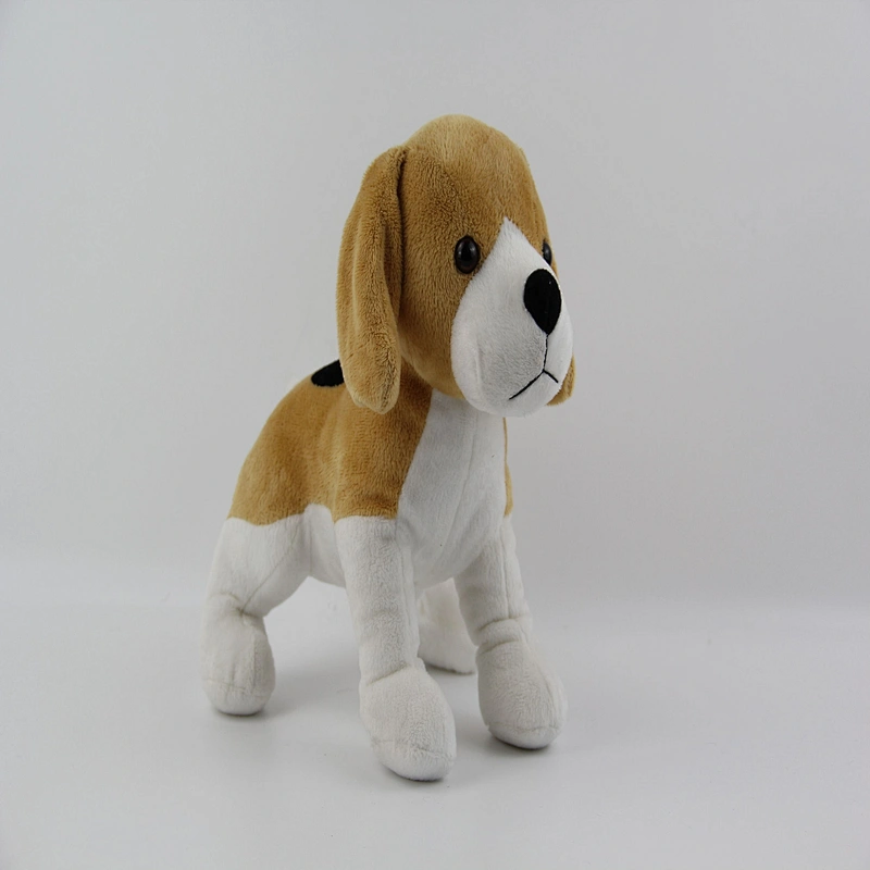 Standing white&brown stuffed animals plush toy dog for gifts