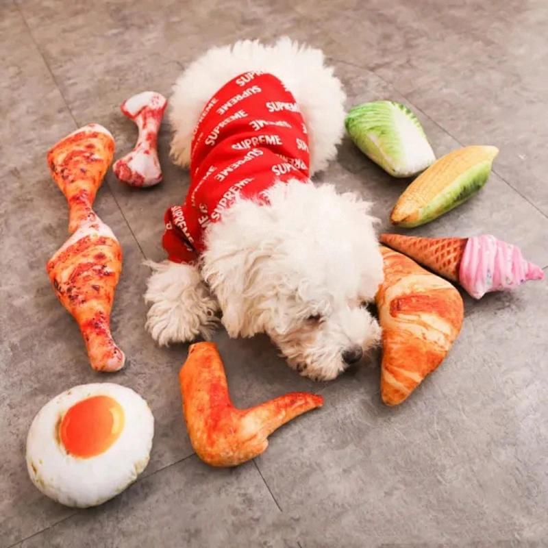 Plush Realistic triangle bread Shape For Pet Toy Chew Bite