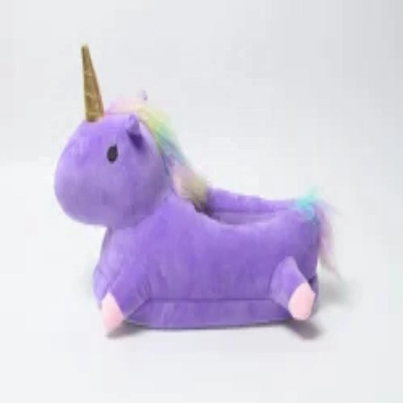 wholesale peluches soft toy plush slippers unicorn