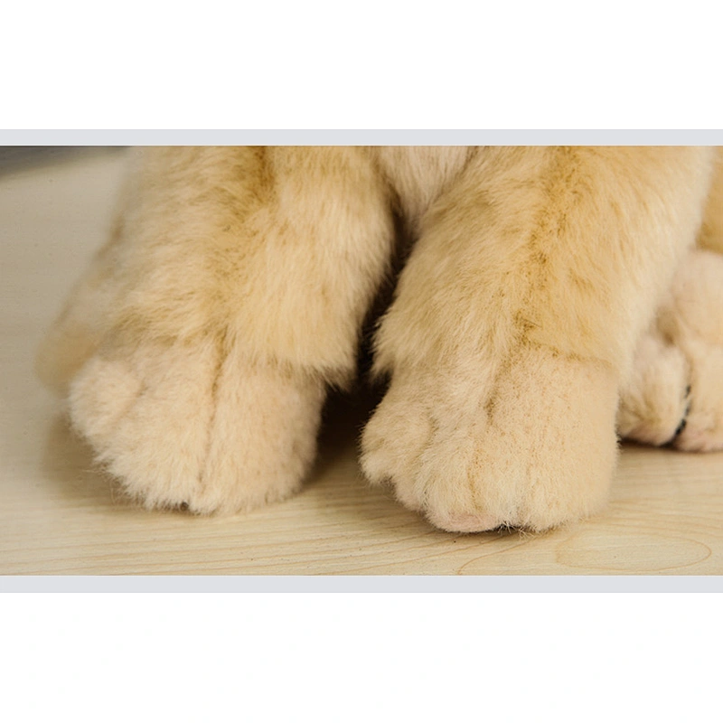 OEM Customized Lifelike Golden Retriever Plush Toys Cute Sitting Yellow Puppy Stuffed Animal Toy