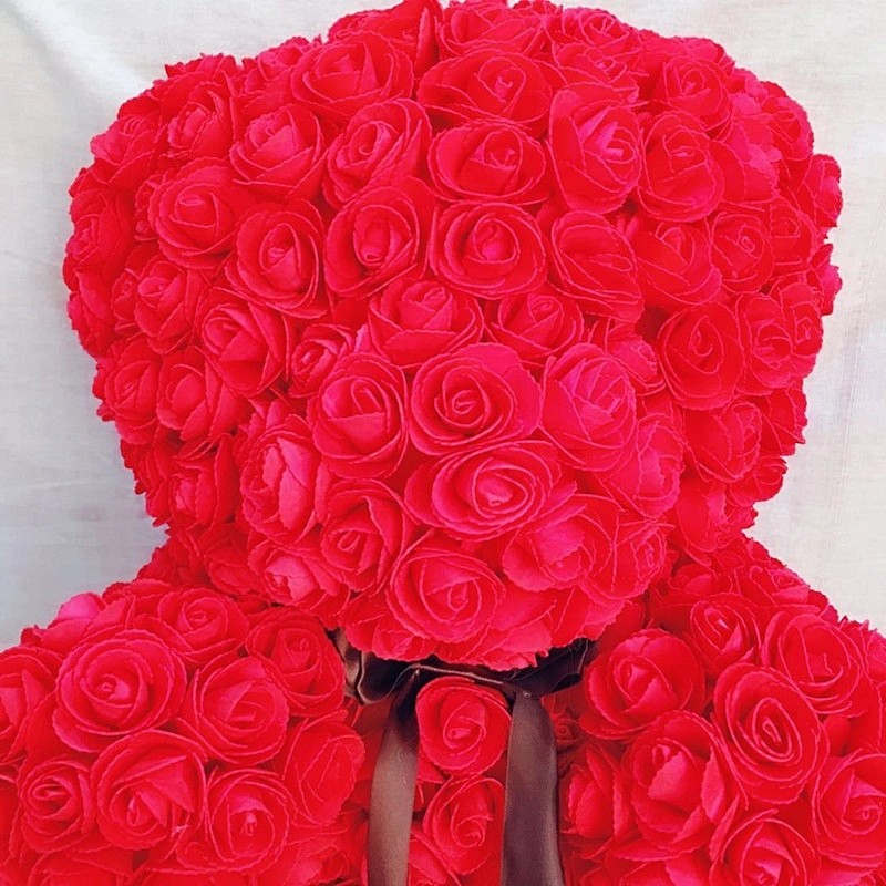 Wholesale cute Valentine Gift Custom Stuffed rose flower teddy bear Plush Toy
