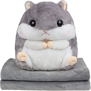 cute hamster stuffed animal pillow	toy with blanket