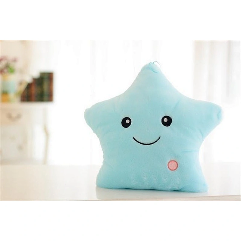 34CM Creative Toy Luminous Pillow Soft Stuffed Plush Glowing Colorful Stars Cushion