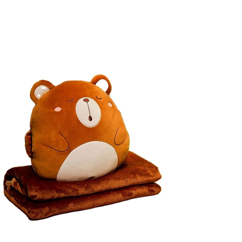 cheap wholesale stuffed toys beding set throw  blanket with pillow