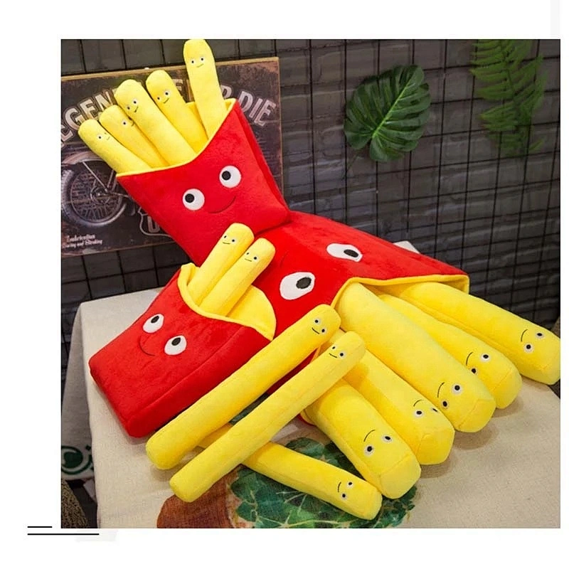 French Fries Pillow Pizza Plush Toys Kids Dolls Birthday Gift Present Children Toy Soft Cushion Pillow