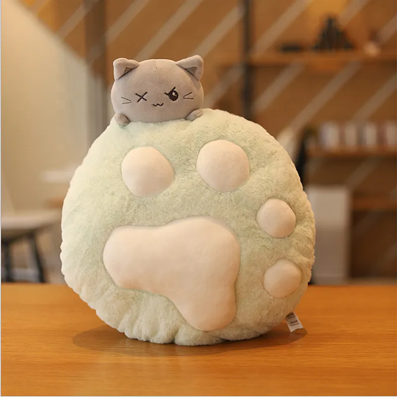 Creative cartoon cat paw multifunctional pillow blanket plush toys 2 in 1 air conditioning blanket pillow customized logo