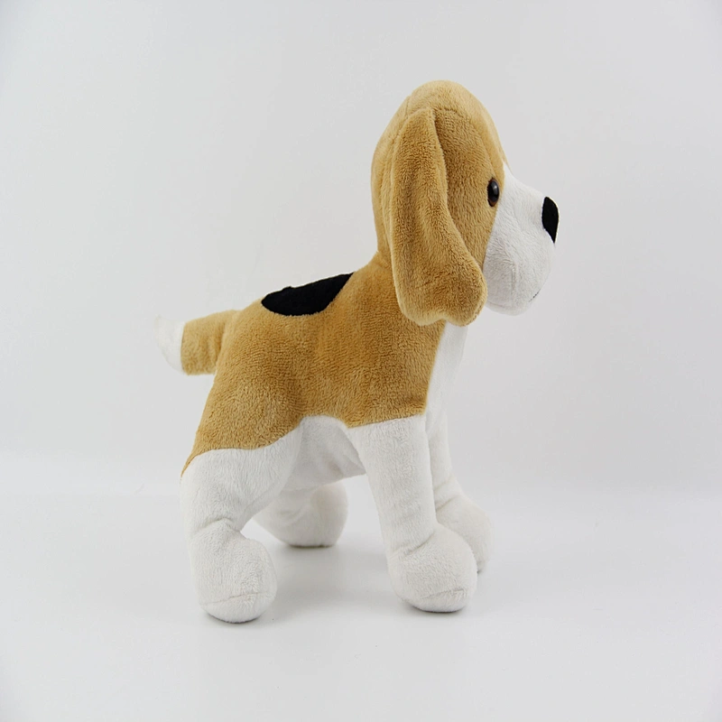 Standing white&brown stuffed animals plush toy dog for gifts