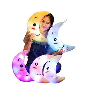 34CM Creative Toy Luminous Pillow Soft Stuffed Plush Glowing Colorful Stars Cushion