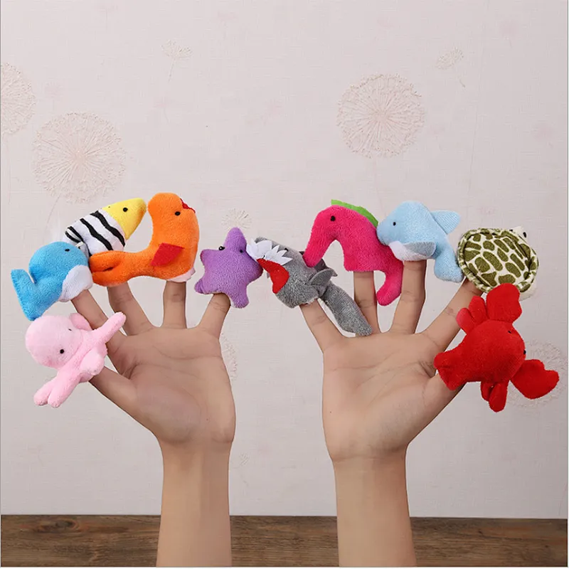 Cartoon hand puppet finger puppet baby children's story telling early education soothing dolls plush toys