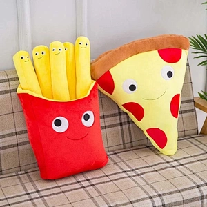 French Fries Pillow Pizza Plush Toys Kids Dolls Birthday Gift Present Children Toy Soft Cushion Pillow