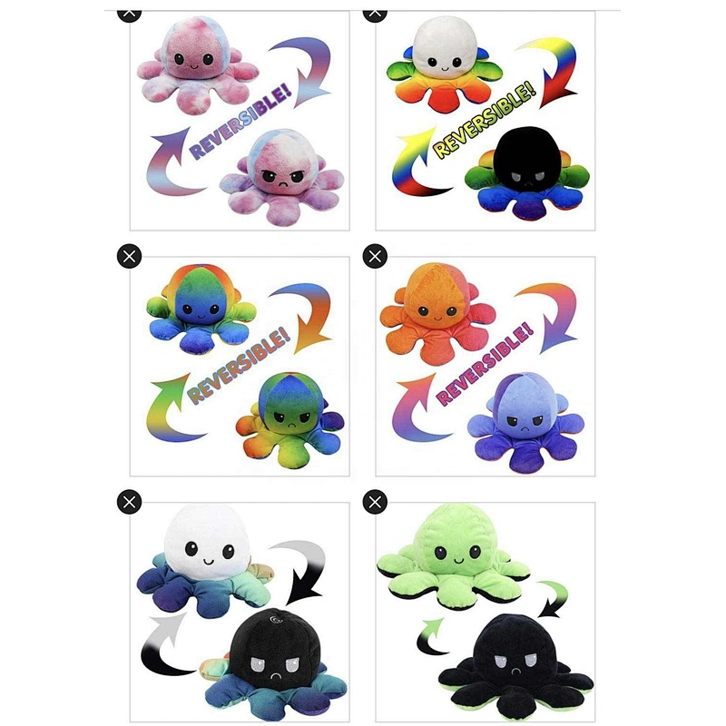 2020 Hot Sale Plush Stuffed Toy Reversible Octopus Pulpo Reversible