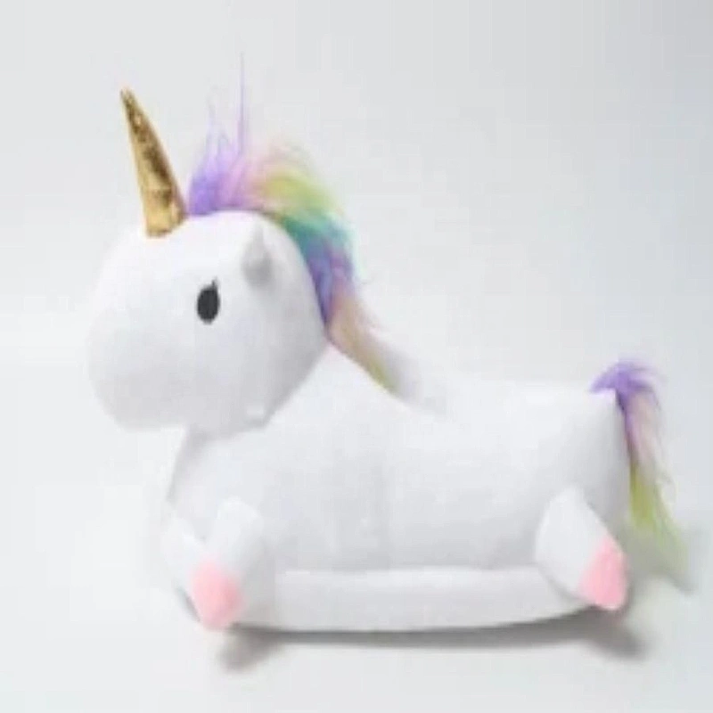 wholesale peluches soft toy plush slippers unicorn