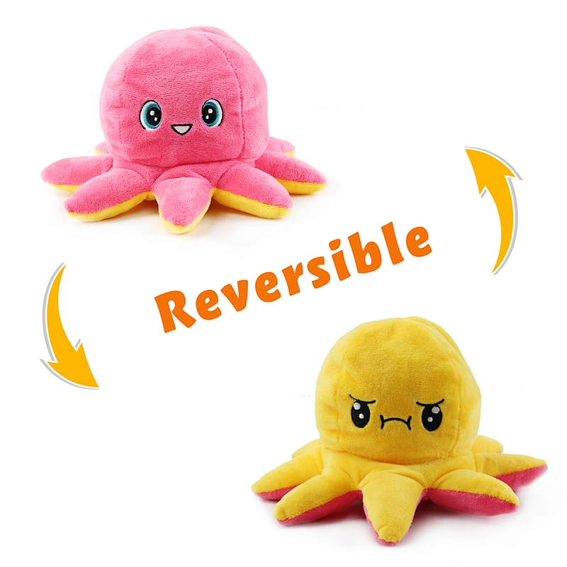 Soft And Reversible Plush Octopus AnimaToy Colorful pulpo