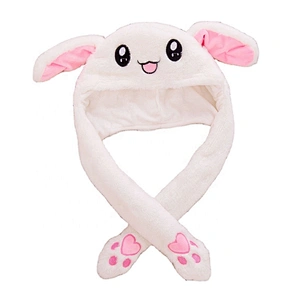 Plush rabbit shaped with long ear hat naughty toy
