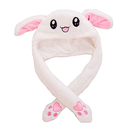 Plush rabbit shaped with long ear hat naughty toy