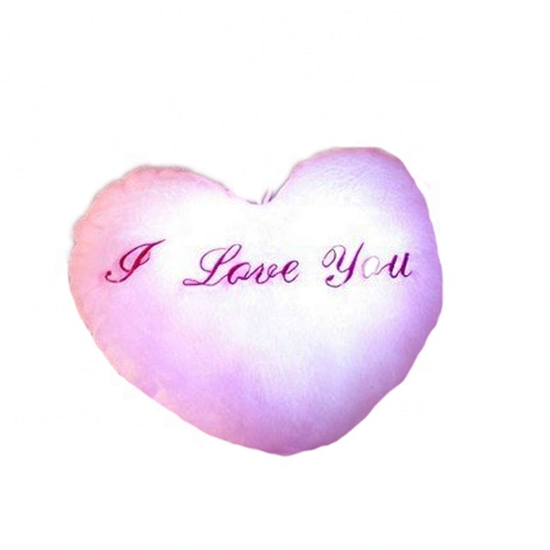 Birthday gift customized luminous stuffed heart  plush pillow cushion